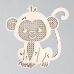 Rattan monkey wall sign | Scandinavian monkey | Boho monkey nursery | Cute monkey | Wooden monkey |