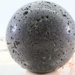 Large lava basalt gemstone sphere from the Eifel, 60 mm