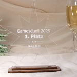 Award personalized noble trophy, acrylic glass double star 3 mm