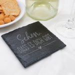Premium slate coaster engraved, saying motif
