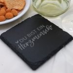 Dessous de plat en ardoise gravé Premium, motif slogan – Image 3