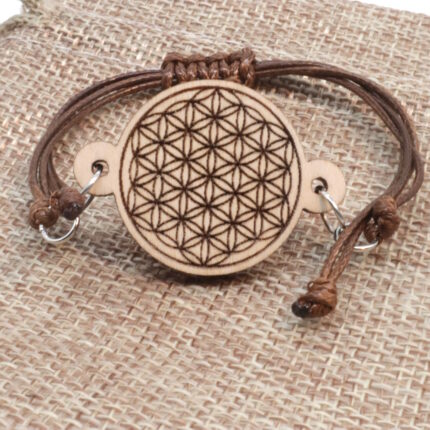Flower of life bracelet made of wood