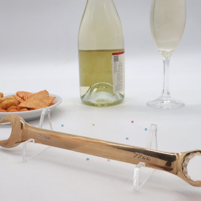 Clé à fourche en or véritable 24 carats | Clé à molette personnalisée avec nom – Image 6