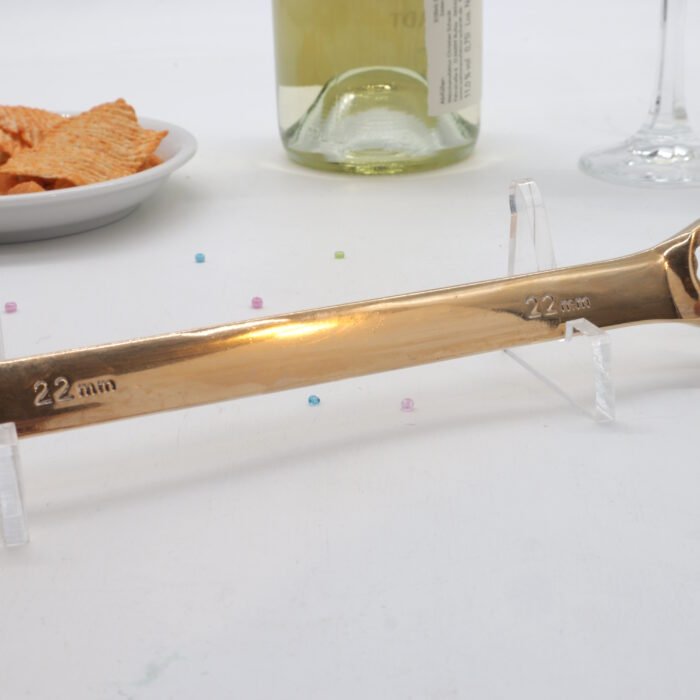Clé à fourche en or véritable 24 carats | Clé à molette personnalisée avec nom – Image 7