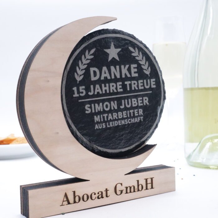 Modern trophy with slate plaque - can be personalized - Image 2