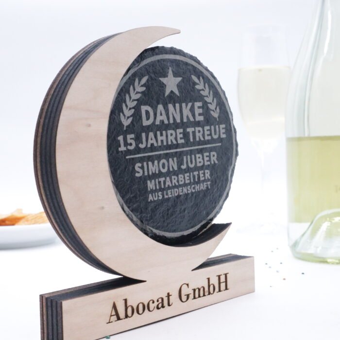 Modern trophy with slate plaque - can be personalized - Image 3