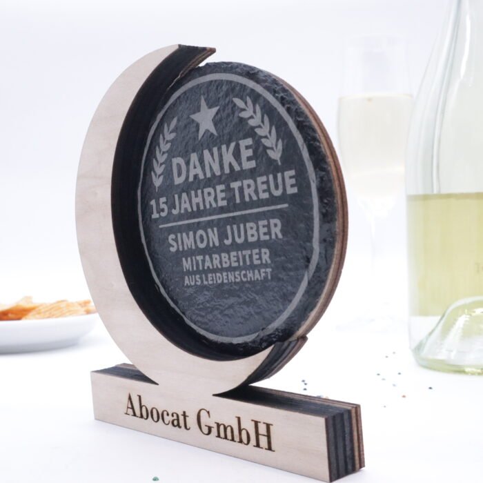Modern trophy with slate plaque - can be personalized - Image 4