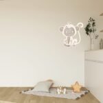 Rattan Affe Wandschild | Skandinavischer Affe | Boho Affen Kinderzimmer | Süßer Affe | Holzaffe | – Bild 3