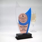 Moderne edle Sport Trophäe, eigener Text Logo, Acryl - Personalisierte Gravur - Pokal - Auszeichnung - Elegante Ehrungen – Bild 3