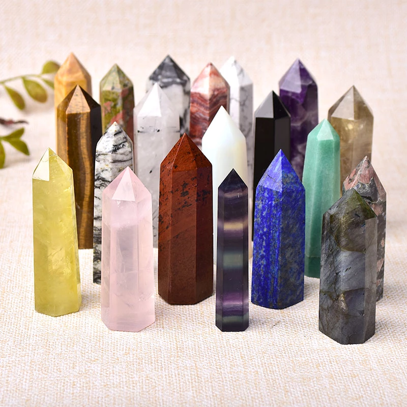 36-farbe-Nat-rliche-Steine-Kristall-Punkt-Stab-Amethyst-Rose-Quarz-Healing-Stein-Energie-Erz-Mineral5-1.webp Natürlich wunderschöner Edelstein Turm, Spitze oder Obelisk – Bild 1