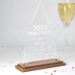 Award personalisiert edle Trophäe Award Stern Acrylglas 3 mm - eigener Text Pokal – Bild 2