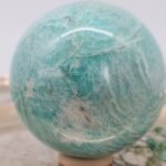 Blaue Amazonit Edelsteinkugel - hohe Qualität 79 mm – Bild 7