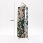 Edelstein Turm 150mm – Blumenachat Deko Kristall | Naturstein Obelisk | Handpoliert | Geschenk für Büro & Zuhause | Schreibtisch Deko – Bild 6