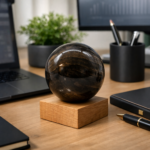 Hochglanz Edelsteinkugel aus versteinertem Holz – Premium Büro Deko & Design Objekt – Bild 2