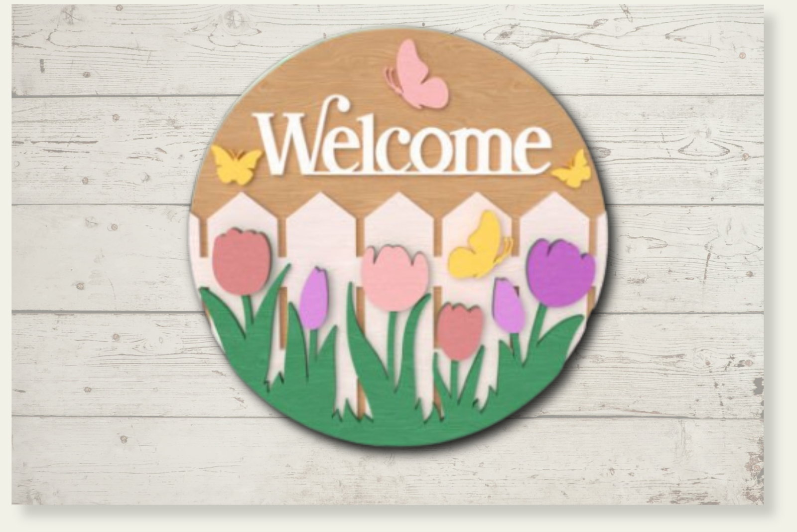 Fruehling-6-1.png Fröhliches DIY Türschild Türhänger „Hello Spring“ aus Holz | Fantastisches Bastel Set – Bild 1