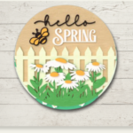 Fröhliches DIY Türschild Türhänger „Hello Spring“ aus Holz | Fantastisches Bastel Set