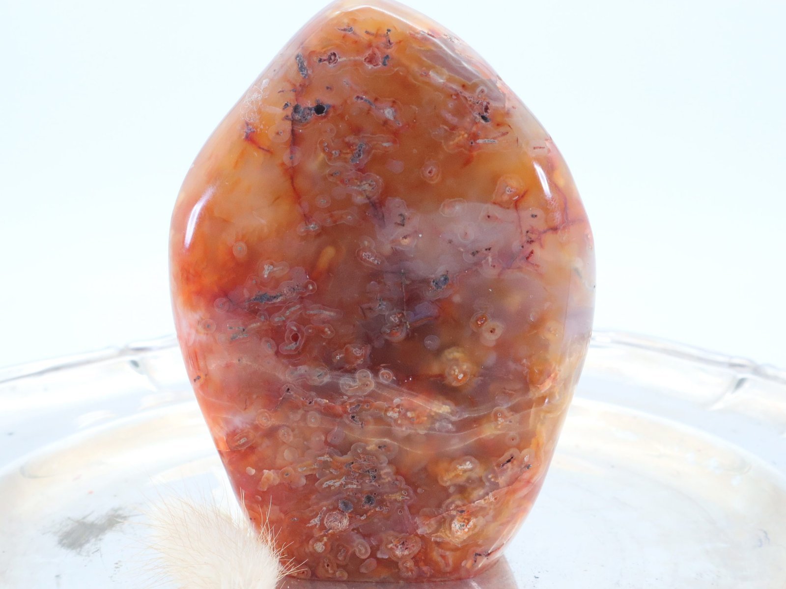 Große Karneol Freiform mit toller Farbe und Struktur, Skulptur 110 mm, 483 g