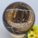 Versteinertes Holz  große Edelstein Kugel aus versteinertem Holz, Sphere Crystal, Meditation ~Boho ~Ethno, 64 mm