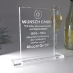 Personalisierte Acrylglas Trophäe – Rechteckig mit Sockel | 10 mm Premiumglas | Lasergravur mit Text & Logo – Bild 3