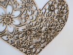 Wanddeko, Wandschild Herz aus Holz mit Ornament Muster – Bild 6