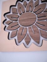 SONNENBLUME mit RATTAN Muster aus Nussbaum und Buche Sperrholz – Bild 5