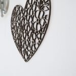 Wanddeko, Wandschild Herz aus Holz mit Ornament Blumen Muster – Bild 5