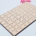 Holzpuzzle, unbehandeltes blanko Puzzle zum selbst bemalen, rohe Puzzle Teile, kreativ gestalten, pädagogisch wertvoll, 63 Teile ab 3+ Plus – Bild 4