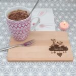 Kinder Frühstücksbrettchen Giraffe mit Löwen Baby