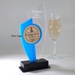 Moderne edle Sport Trophäe, eigener Text Logo, farbiges und klarem Acryl - Personalisierte Gravur - Pokal - Auszeichnung - Elegante Ehrungen – Bild 2