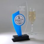 Moderne edle Sport Trophäe, eigener Text Logo, farbiges und klarem Acryl - Personalisierte Gravur - Pokal - Auszeichnung - Elegante Ehrungen – Bild 3