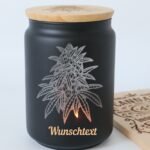 Cannabis Dolden Glas graviert