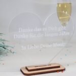 Moderne edle Trophäe Award Herzform, eigener Text, Orden Medaille aus Ahorn und Acryl - Personalisierter Pokal - Auszeichnung - Elegant – Bild 2