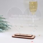 Moderne edle Trophäe Award Herzform, eigener Text, Orden Medaille aus Ahorn und Acryl - Personalisierter Pokal - Auszeichnung - Elegant – Bild 5