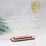 Moderne edle Trophäe Award Herzform, eigener Text, Orden Medaille aus Ahorn und Acryl - Personalisierter Pokal - Auszeichnung - Elegant – Bild 6