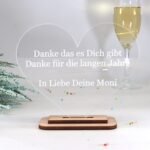 Moderne edle Trophäe Award Herzform, eigener Text, Orden Medaille aus Ahorn und Acryl - Personalisierter Pokal - Auszeichnung - Elegant – Bild 9
