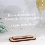 Moderne edle Trophäe Award Herzform, eigener Text, Orden Medaille aus Ahorn und Acryl - Personalisierter Pokal - Auszeichnung - Elegant – Bild 11