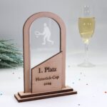 Moderne edle Sport Trophäe, eigener Text Logo, Nussbaum und Acryl - Personalisierte Gravur - Pokal - Auszeichnung - Elegante Ehrungen – Bild 3