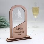Moderne edle Sport Trophäe, eigener Text Logo, Nussbaum und Acryl - Personalisierte Gravur - Pokal - Auszeichnung - Elegante Ehrungen – Bild 2