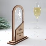 Moderne edle Sport Trophäe, eigener Text Logo, Nussbaum und Acryl - Personalisierte Gravur - Pokal - Auszeichnung - Elegante Ehrungen – Bild 4