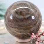 Große Schwarze Mondstein Edelsteinkugel mit wunderbarem Farbspiel – Bild 2