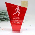 Moderne edle Sport Trophäe, eigener Text Logo, farbiges und klarem Acryl - Personalisierte Gravur - Pokal