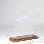 Award personalisiert edle Trophäe Award Stern Acrylglas 3 mm - eigener Text Pokal – Bild 4