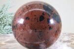 Mahagoni Obsidian Edelsteinkugel - hohe Qualität 84 mm Hochglanz – Bild 3