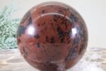 Mahagoni Obsidian Edelsteinkugel - hohe Qualität 84 mm Hochglanz – Bild 4