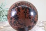 Mahagoni Obsidian Edelsteinkugel - hohe Qualität 84 mm Hochglanz