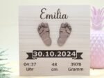 Personalisierbare Geburtstafel aus Massiven Holz – Bild 3