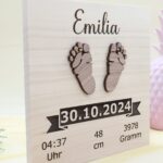 Personalisierbare Geburtstafel aus Massiven Holz
