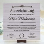 Massive Trophäe, personalisierter eigener Text oder Logo, massiv Pappelholz Holz