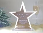 Moderne edle Stern Trophäe, personalisierter eigener Text oder Logo – Bild 5
