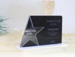 Acrylglas Trophäe Award mit Stern, personalisierter eigener Text oder Logo – Bild 2